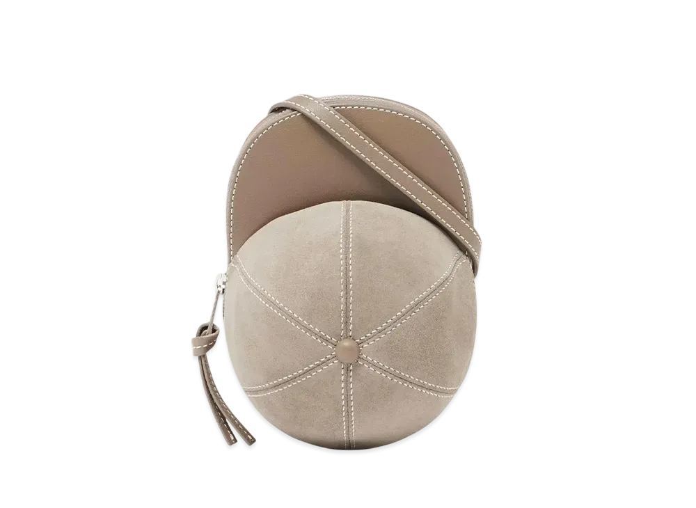 JW ANDERSON Medium Cap Suede Crossbody Bag "Beige"