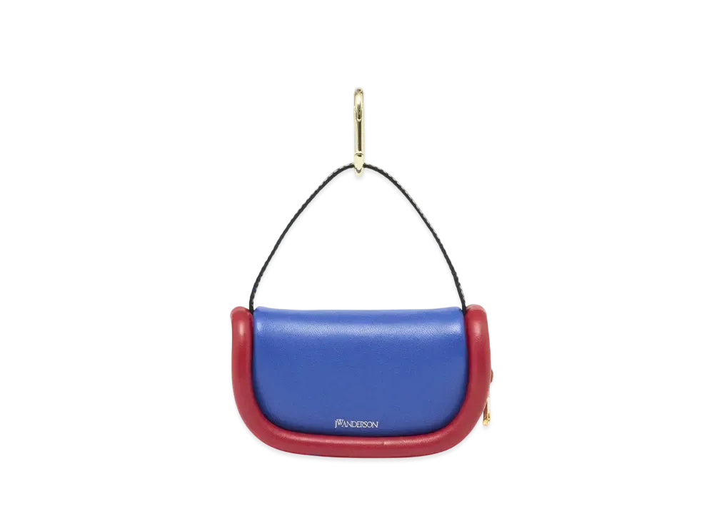 JW ANDERSON Bamber 7 Leather Micro Bag "Blue"
