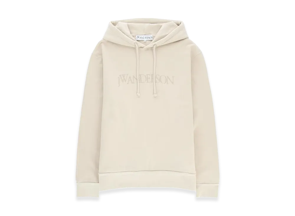 JW ANDERSON Embossed Logo Popover Hoodie "Beige"