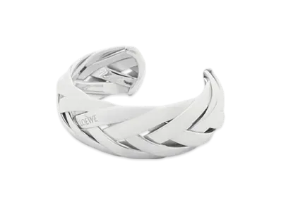 LOEWE Braided Cuffs Large "Silver"