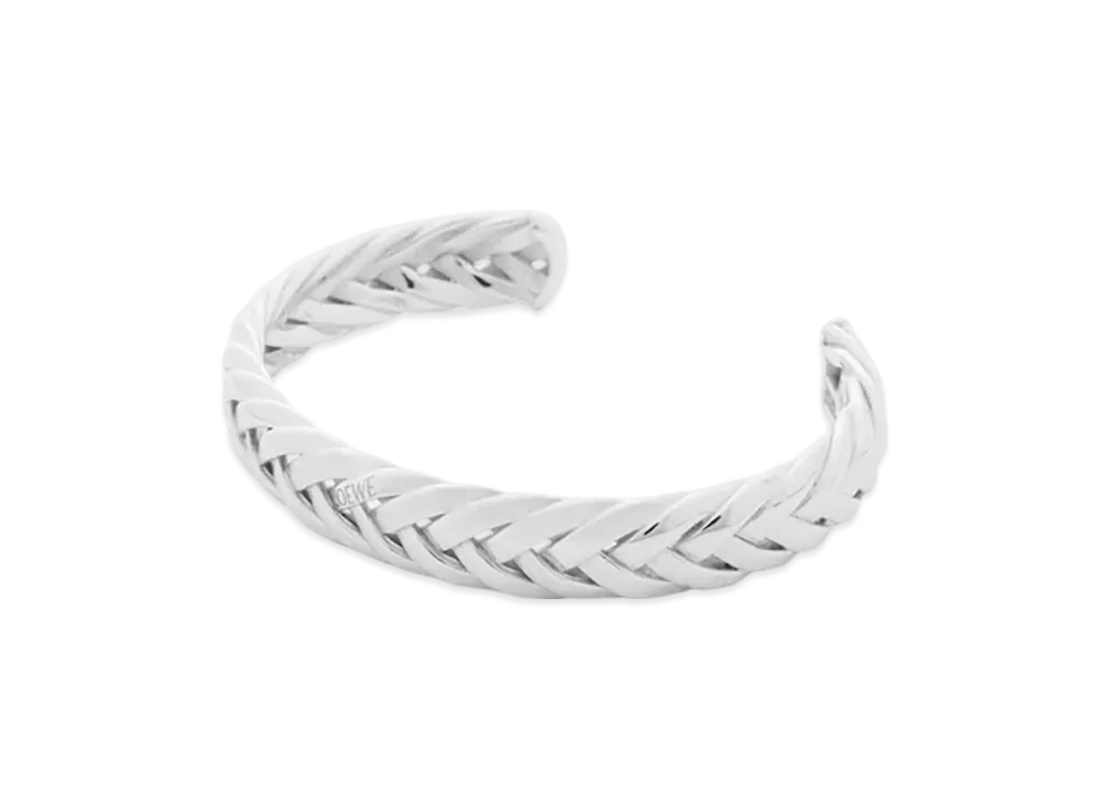 LOEWE Thin Braided Cuff "Silver"
