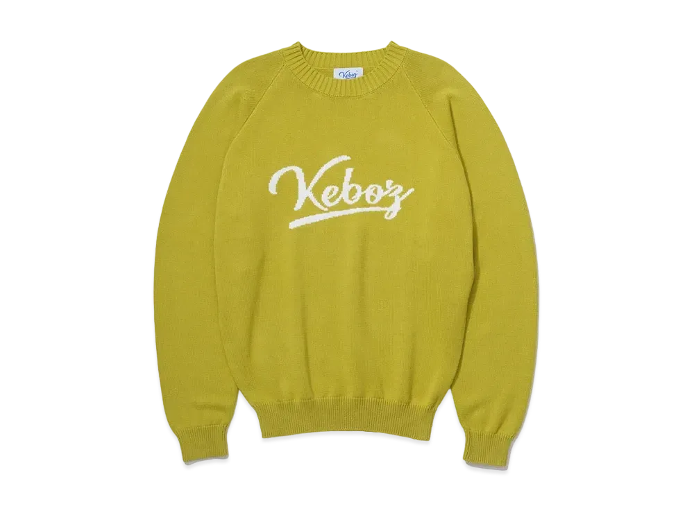 KEBOZ ICON LOGO COTTON KNIT SWEATER "Lime"