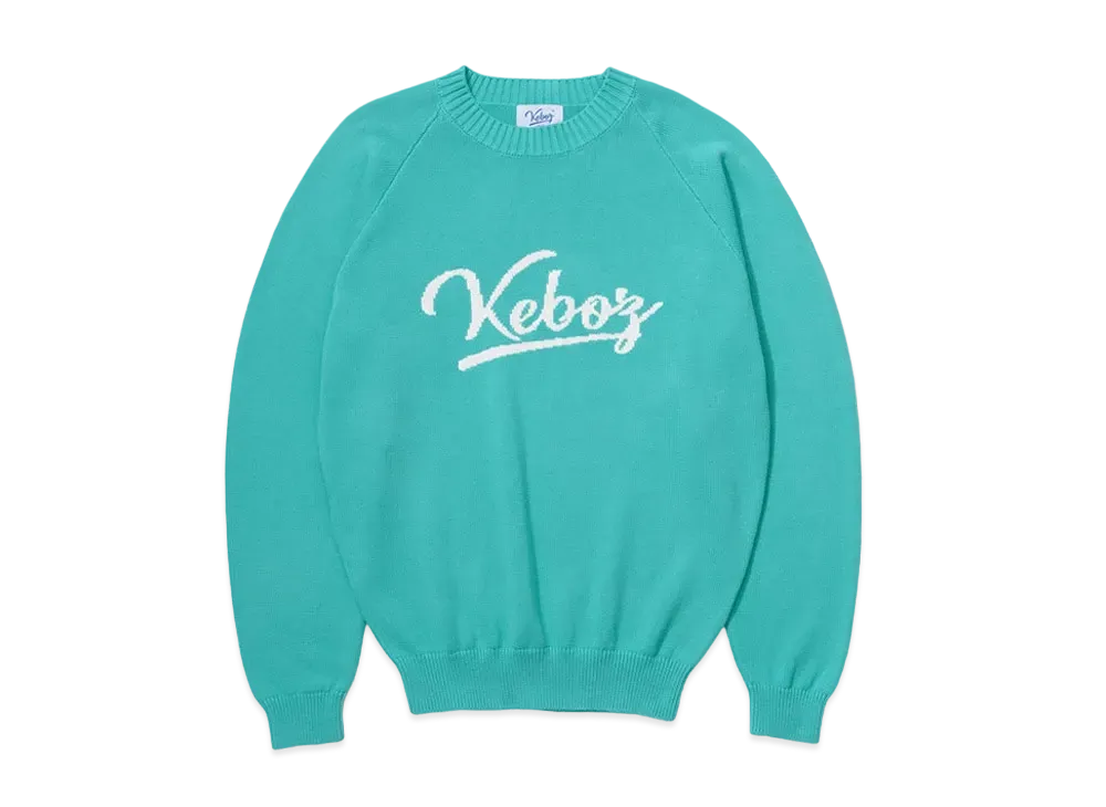 KEBOZ ICON LOGO COTTON KNIT SWEATER "Mint"