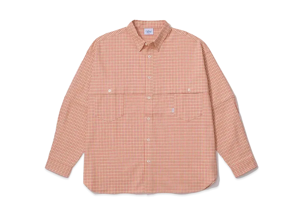 KEBOZ CONVERTIBLE NEL SHIRT "Orange Check"