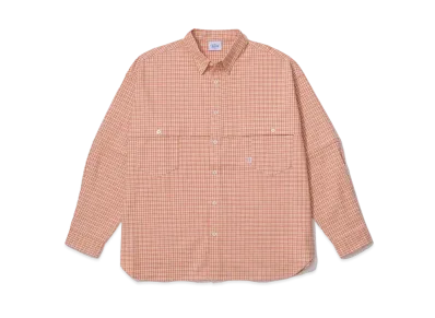 KEBOZ CONVERTIBLE NEL SHIRT "Orange Check"