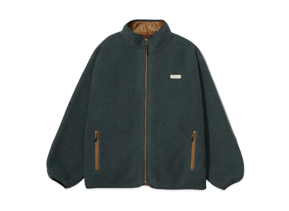 KEBOZ x NANGA Reversible Boa Jacket "Slate Green/Gold"