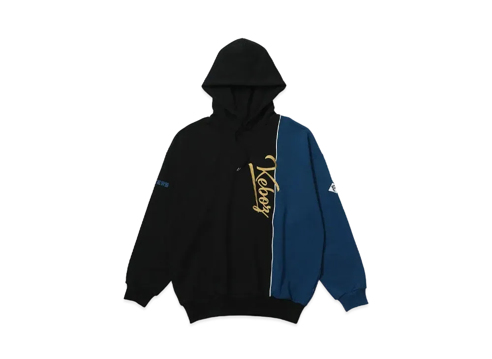 KEBOZ x FIGHTERS 2 Tone Sweat Hoodie "Black/Blue"