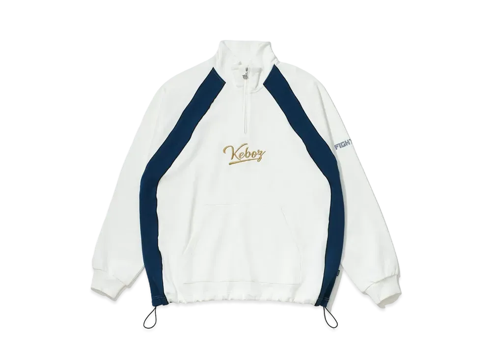 KEBOZ x FIGHTERS Logo Sweat Half Zip "White"
