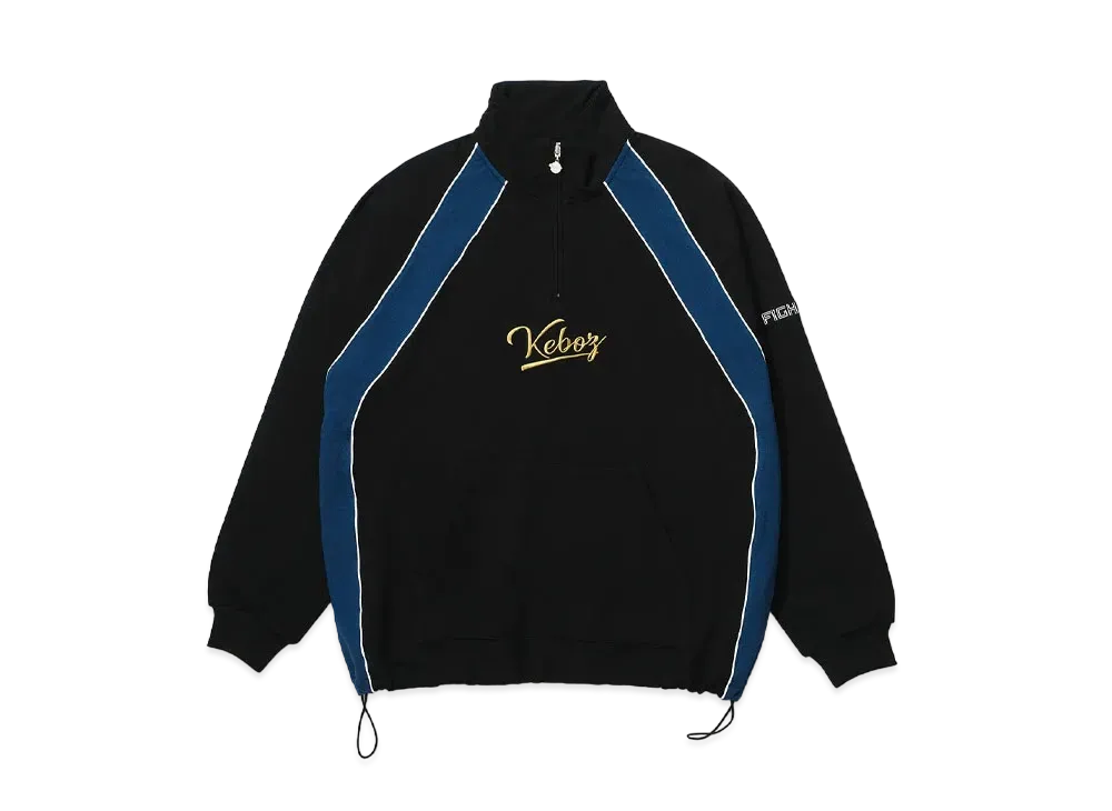 KEBOZ x FIGHTERS Logo Sweat Half Zip "Black"