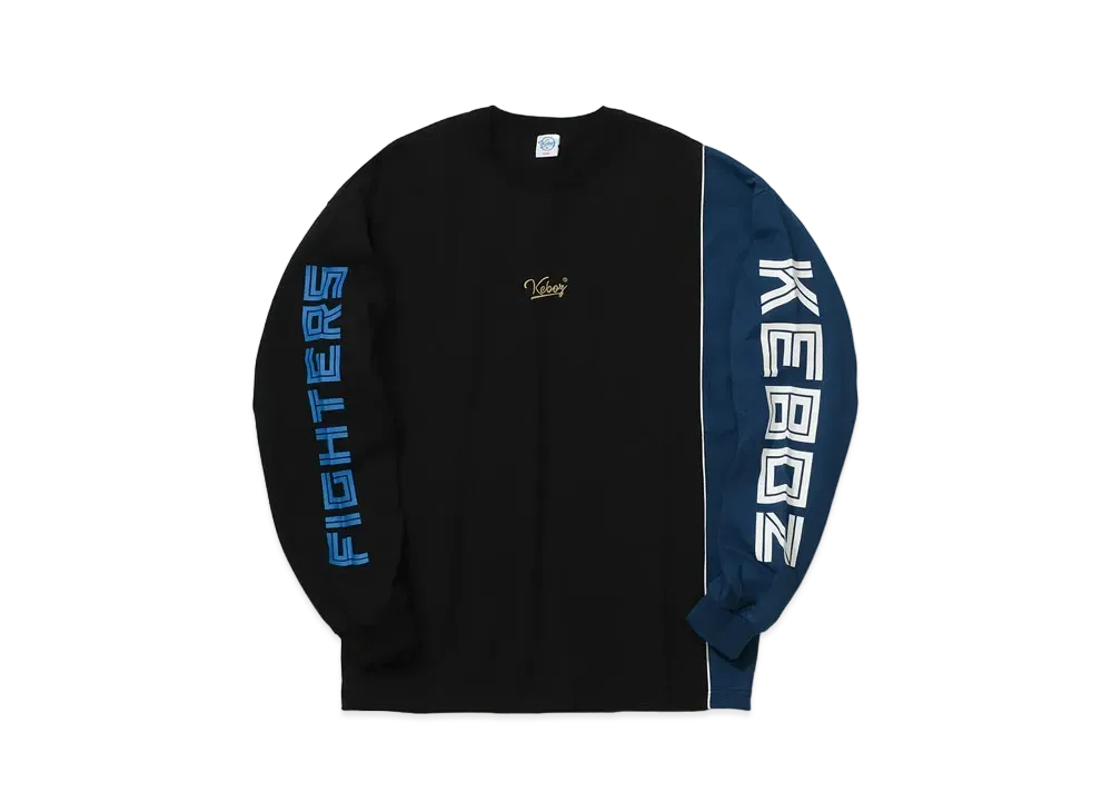KEBOZ x FIGHTERS 2 Tone L/S Tee "Black/Blue"