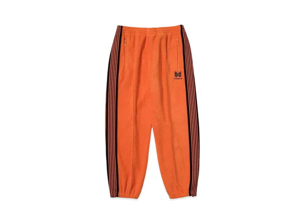 KEBOZ x NEEDLES Fleece Zipped Track Pants "Orange/Black"
