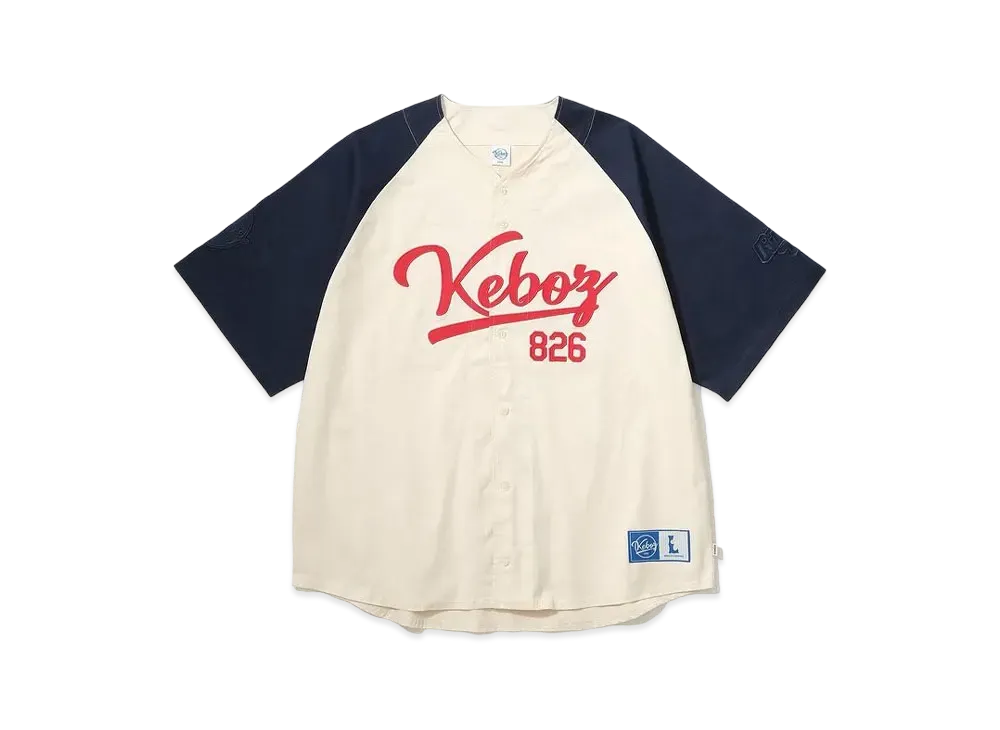 KEBOZ x PAWAPURO Baseball Shirt "Off/Blue"
