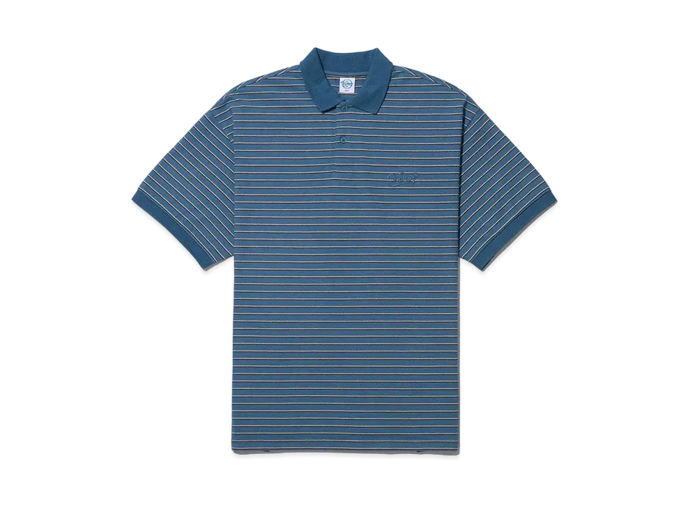 KEBOZ Collar Border S/S Tee "Light Navy"