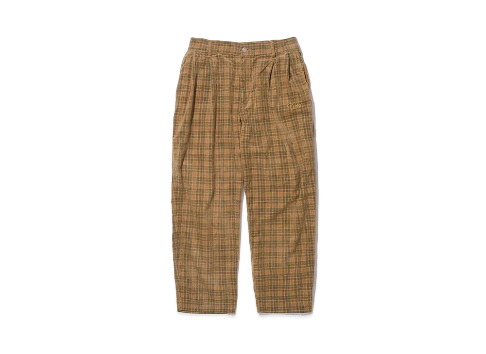 KEBOZ Summer Corduroy Check Pants "Yellow"