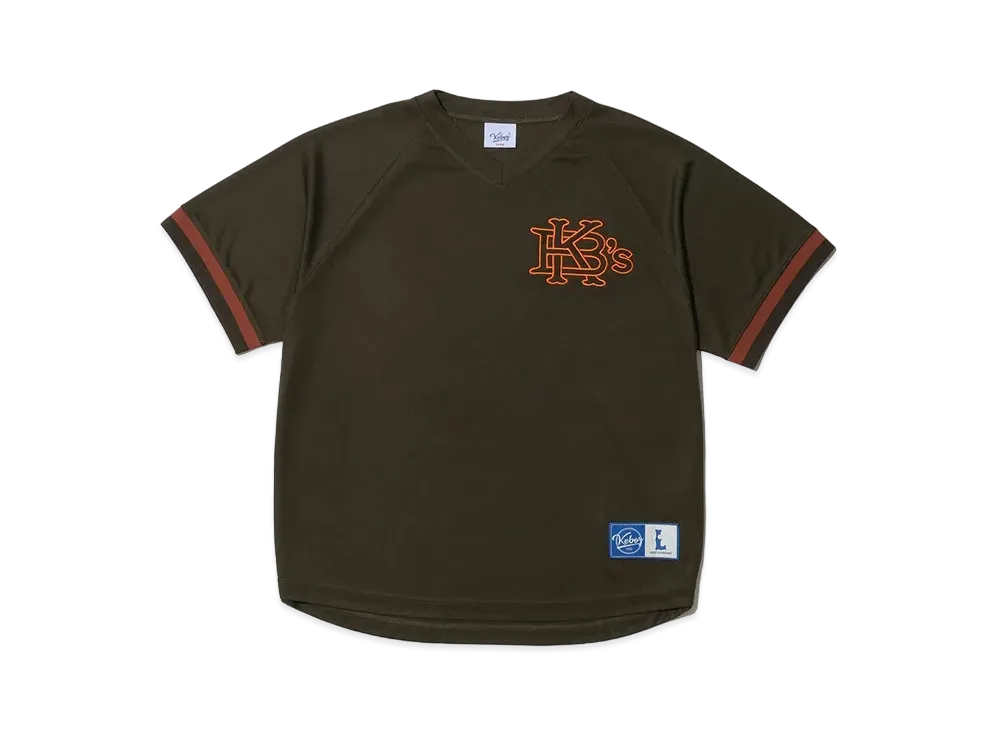 KEBOZ Mesh V Neck Baseball Shirt "Olive"