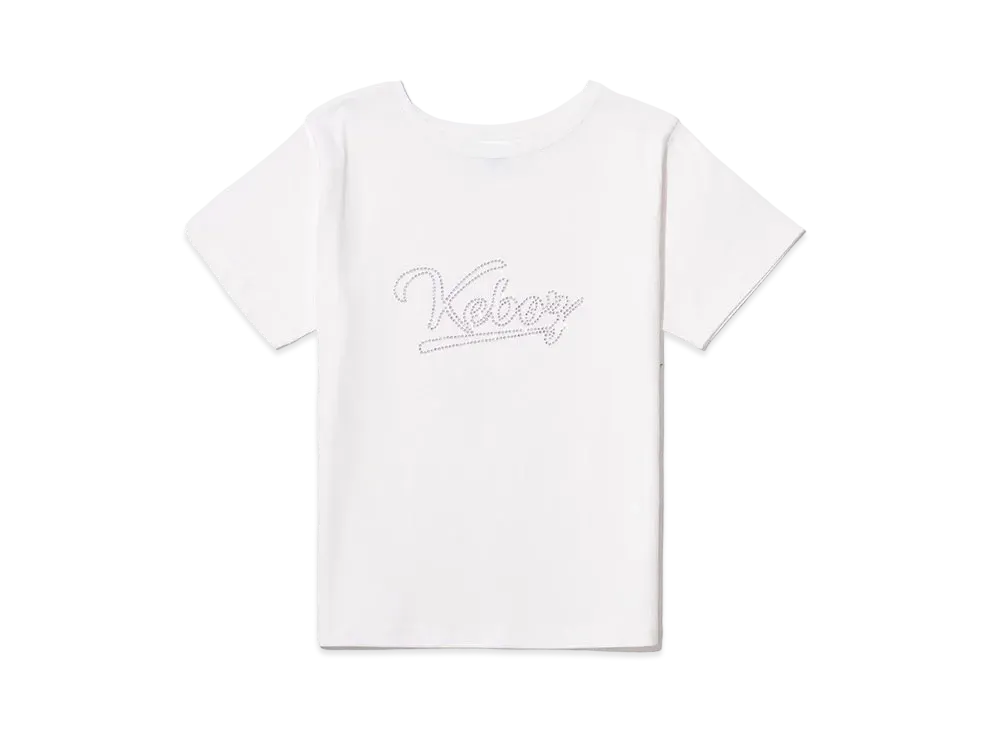 KEBOZ Icon Rhinestone S/S Tee "White"