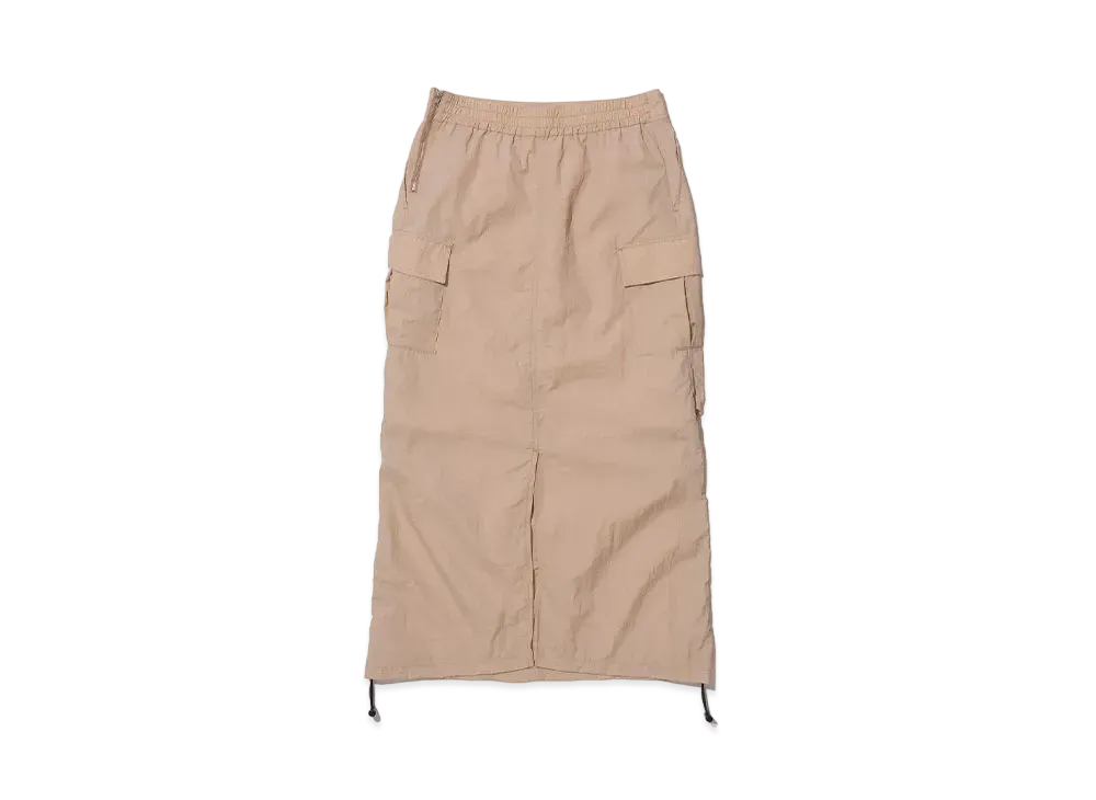KEBOZ Nylon Drawstring Skirt "Beige"