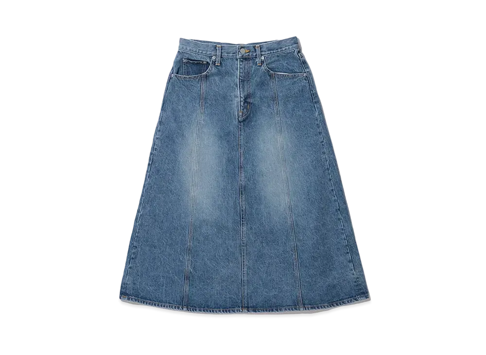 KEBOZ Vintage Panel Denim Skirt "L.Blue"