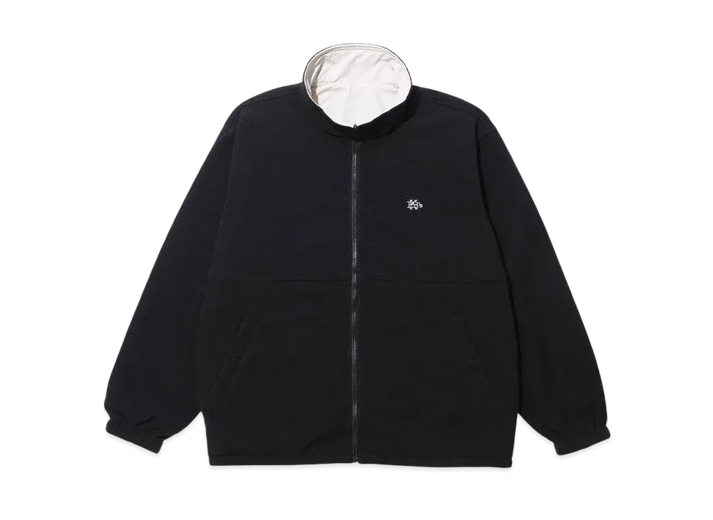 KEBOZ Nylon Fleece Reversible Jacket "Black/Light Beige"