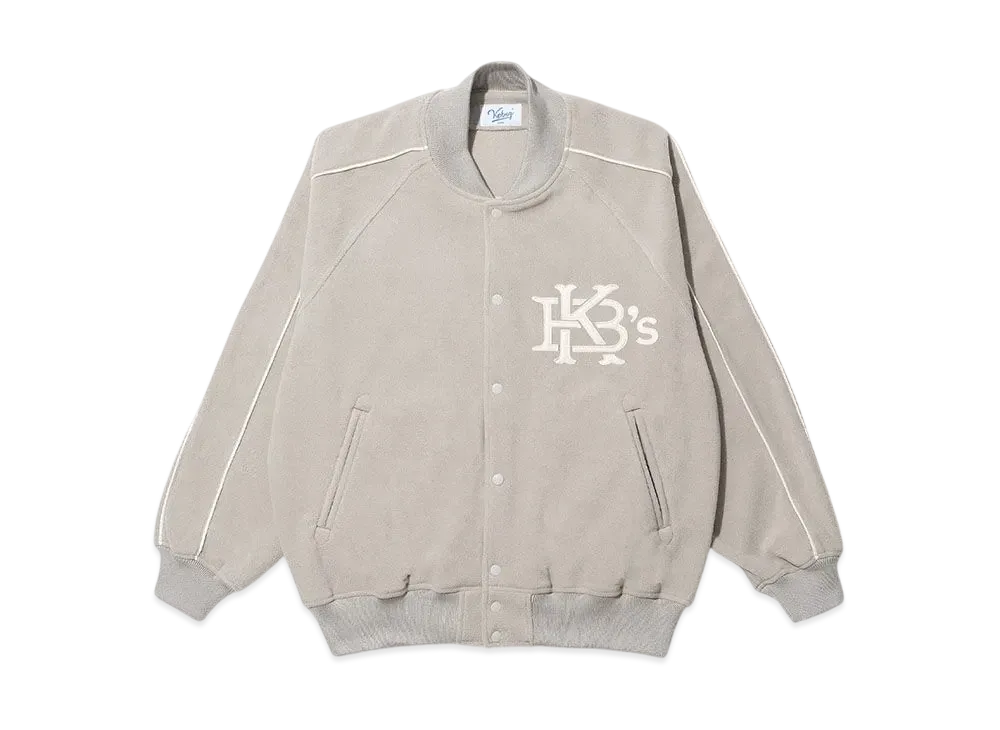 KEBOZ Fleece Varsity Jacket Gray