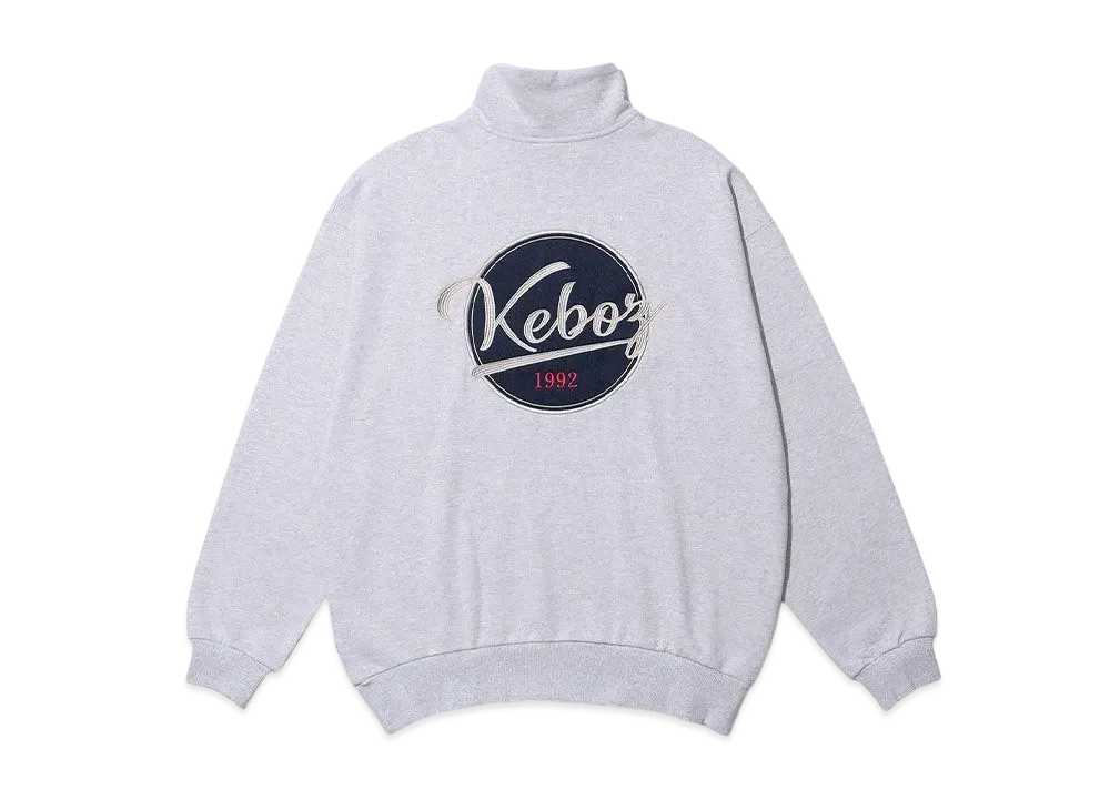 KEBOZ Bb Logo Half Zip Sweat Pullover "Gray"