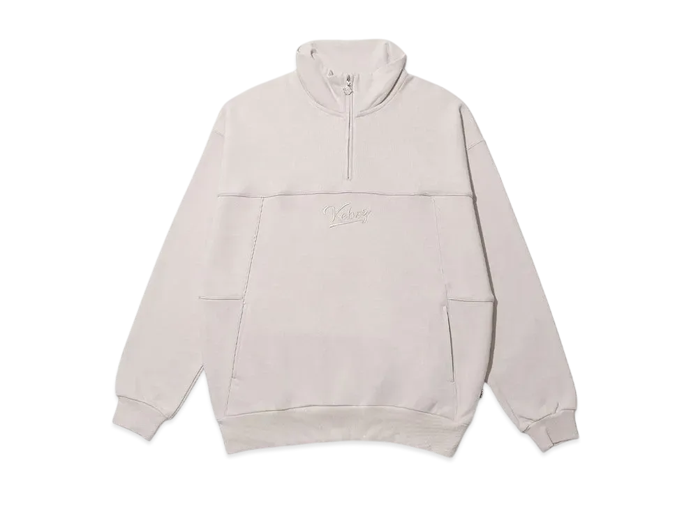 KEBOZ Piping Half Zip Sweat Pullover "Cream"
