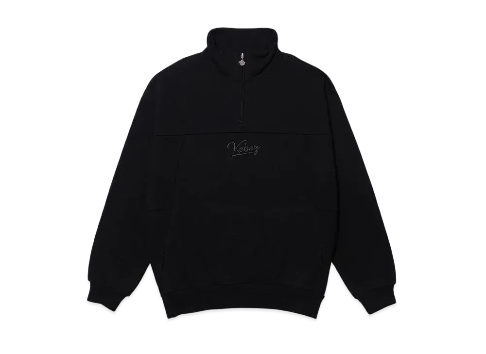 KEBOZ Piping Half Zip Sweat Pullover "Black"