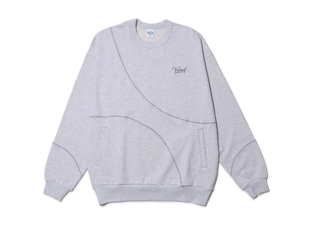 KEBOZ Ball Stitch Sweat Crewneck "Gray"