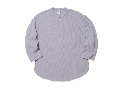 KEBOZ 2Tone Heavy Weight Waffle Henley Neck "Gray"