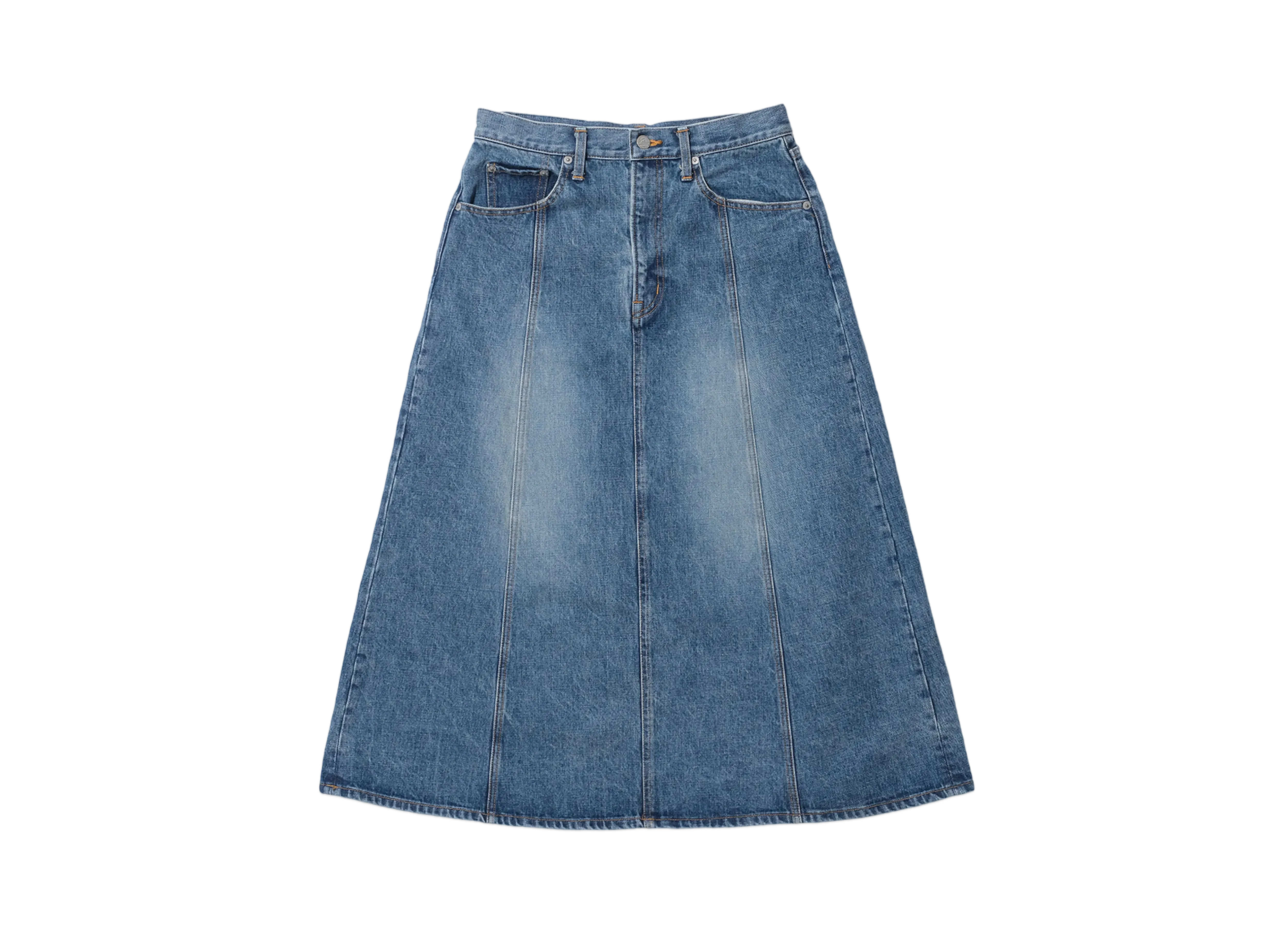 KEBOZ Vintage Panel Denim Skirt "L.Blue"