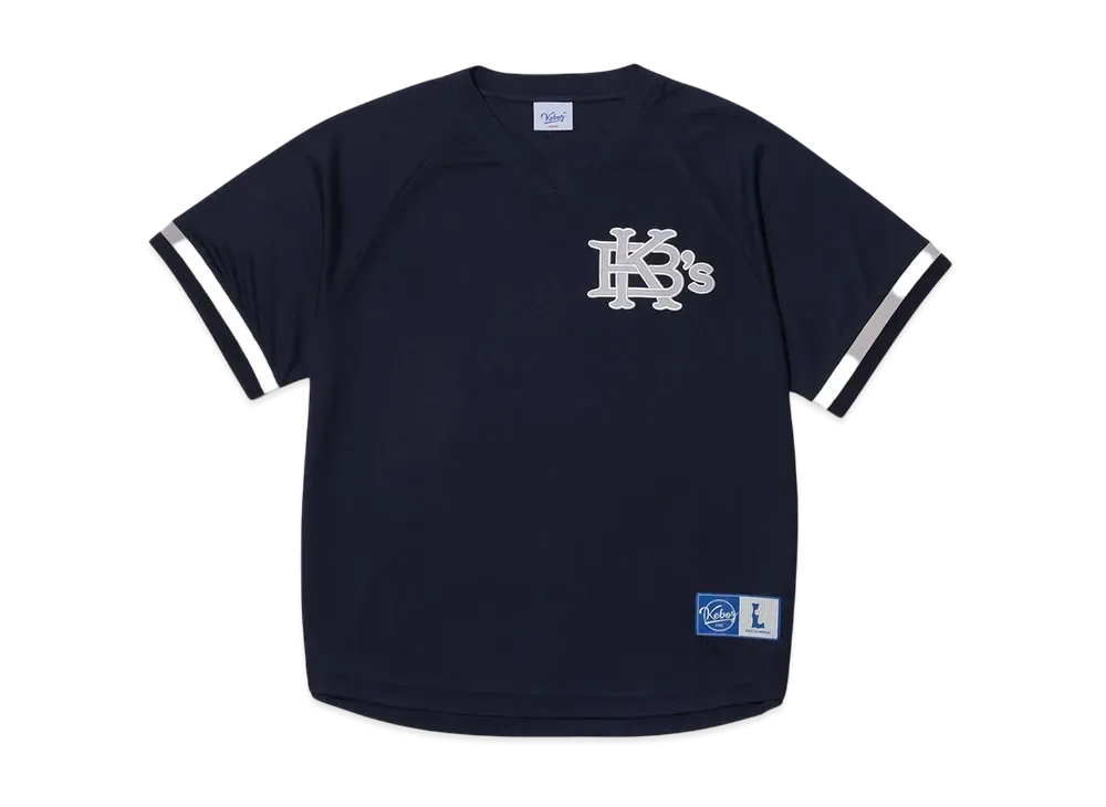 KEBOZ Mesh V Neck Baseball Shirt "Navy"
