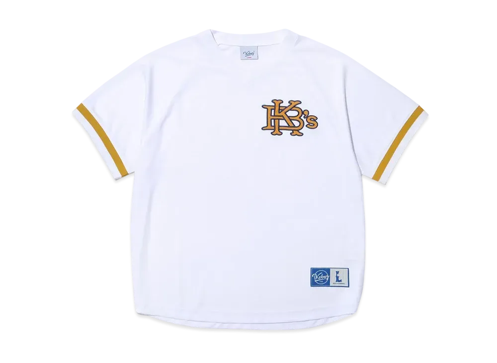 KEBOZ Mesh V Neck Baseball Shirt "White"