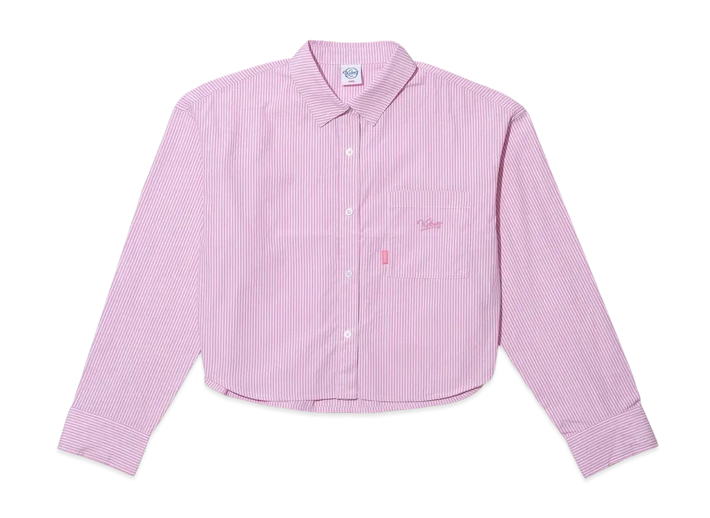 KEBOZ Stripe Cropped Shirt "Pink"