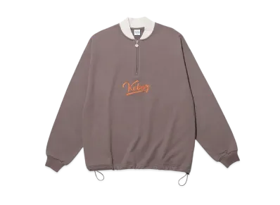 KEBOZ Half Zip Sweat Varsity Jacket "Walnut"