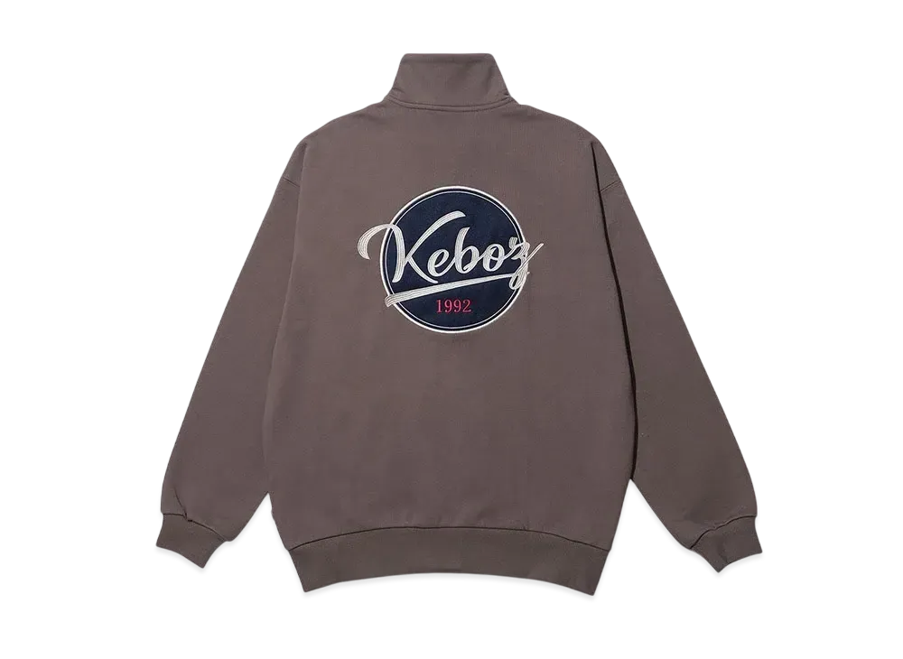 KEBOZ Bb Logo Half Zip Sweat Pullover "Walnut"