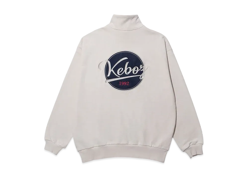 KEBOZ Bb Logo Half Zip Sweat Pullover "Cream"