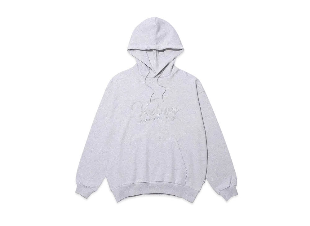 KEBOZ Rhinestone Sweat Hoodie "Gray"
