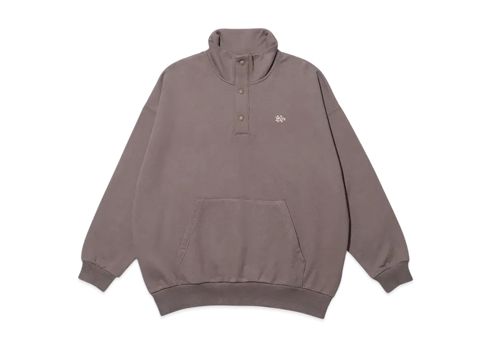 KEBOZ Small Efg Snap Button Sweat Pullover "Walnut"