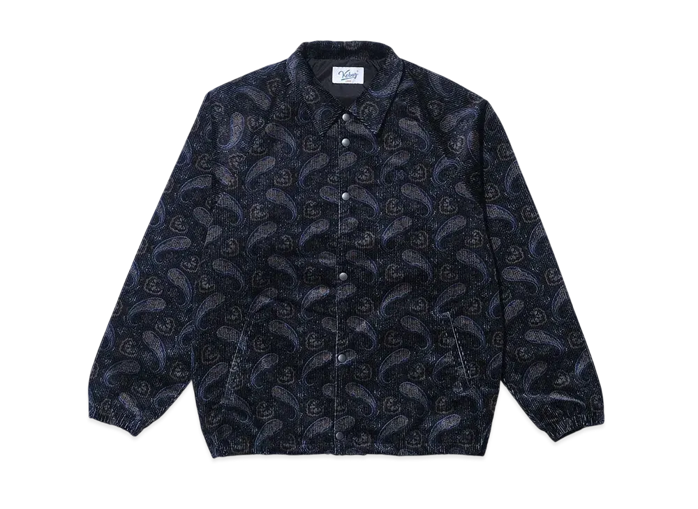 KEBOZ Paisley Corduroy Coach Jacket "Blue"