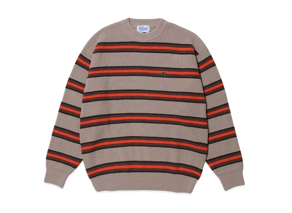 KEBOZ Border Knit Sweater "Cream"