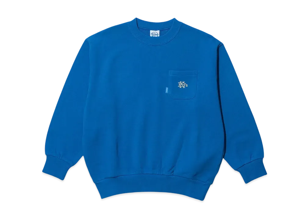 KEBOZ Kids Small Efg Pocket Sweat Crewneck "Cerulean"