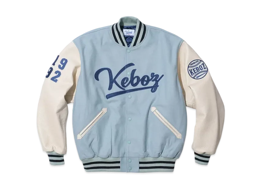 KEBOZ Melton & Leather Varsity Jacket KEBOZ Melton & Leather Varsity Jacket
