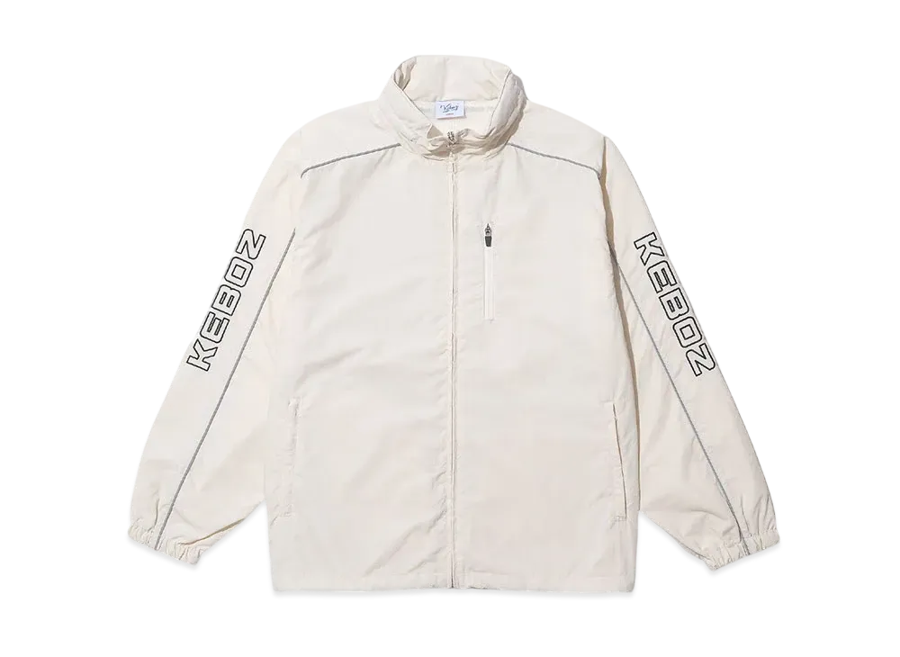 KEBOZ Supplex Nylon KEBOZ Kac Hooded Track Jacket "Off White"