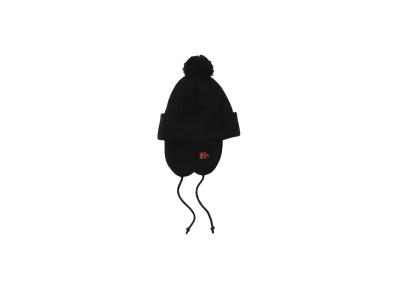KEBOZ Earflap Pom Beanie "Black"