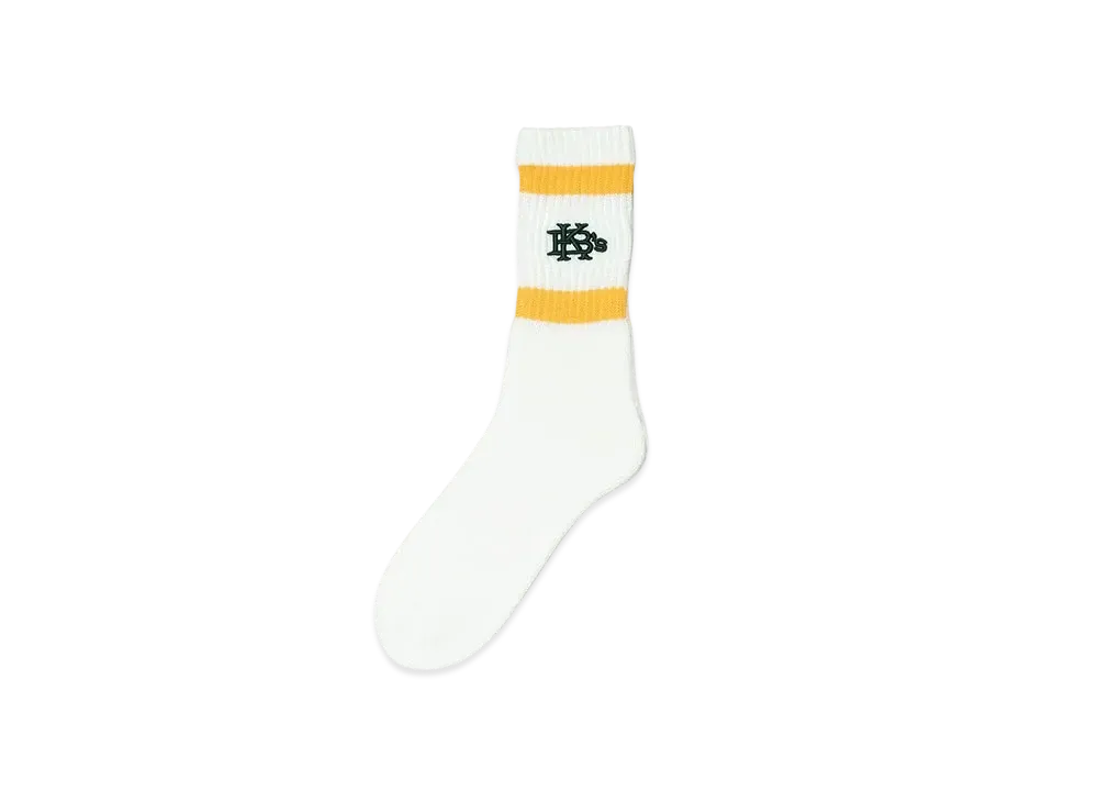 KEBOZ Efg White Pile Socks "Yellow/Green"
