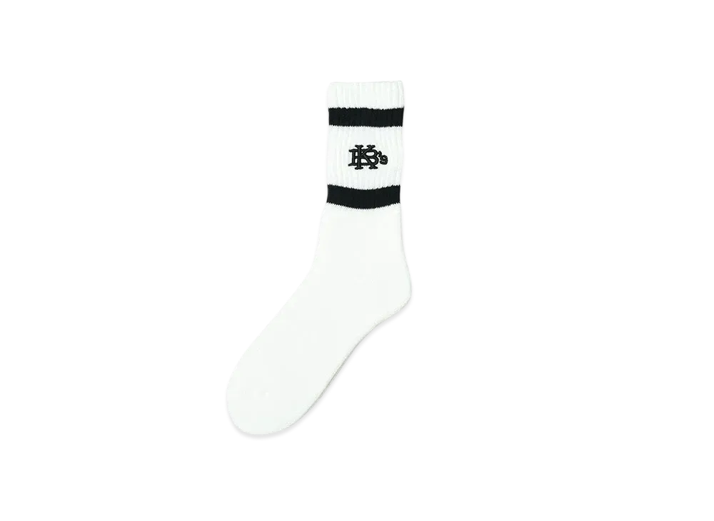 KEBOZ Efg White Pile Socks "Black/Black"