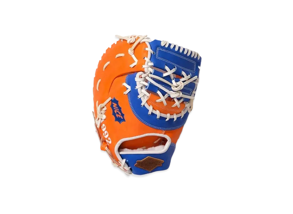 KEBOZ x Glove Works First Base Mitt "White/Navy/Orange"