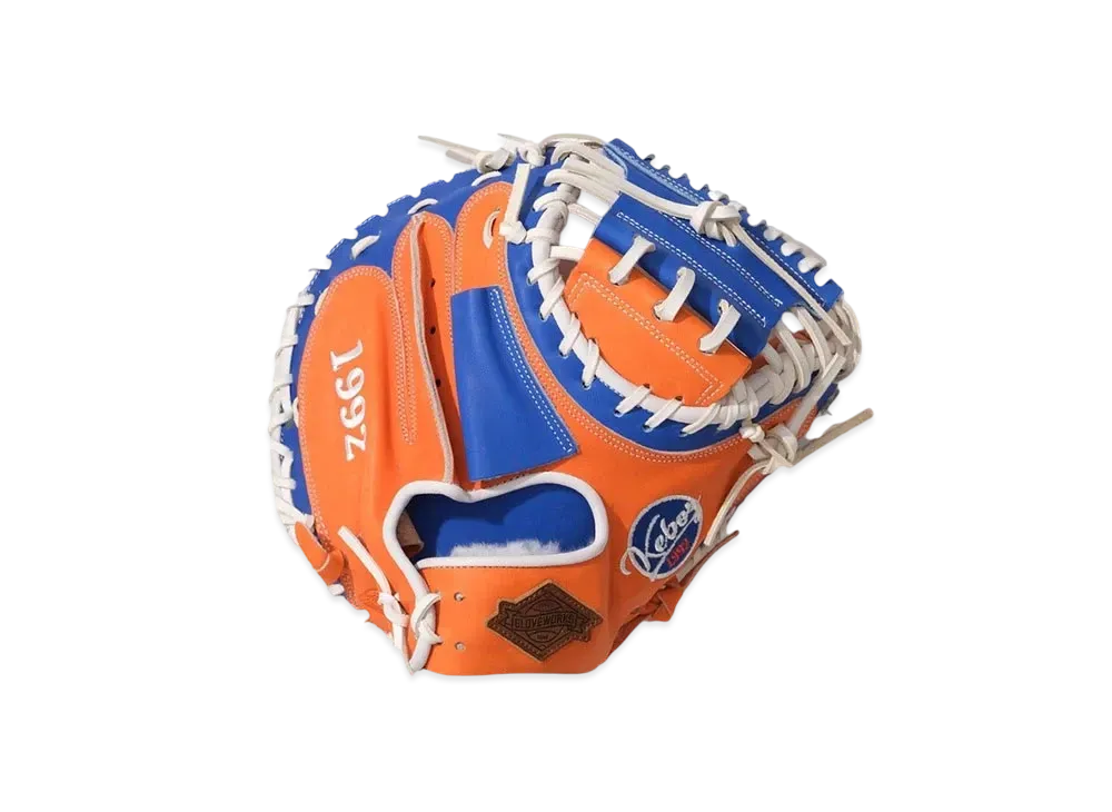 KEBOZ x Glove Works Catcher's Mitt "White/Navy/Orange"