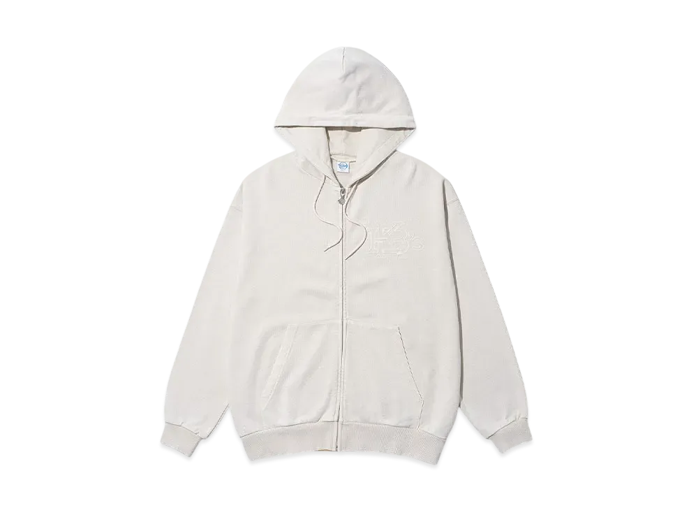 KEBOZ Efg Garment Sweat Full Zip Hoodie "Beige"