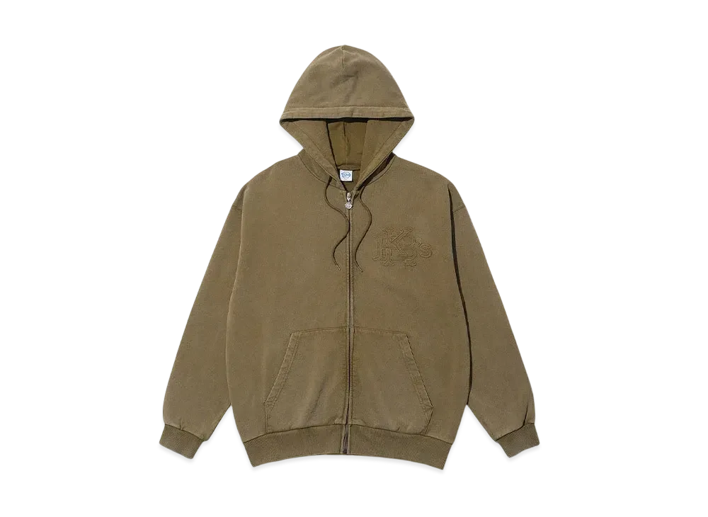 KEBOZ Efg Garment Sweat Full Zip Hoodie "Olive"